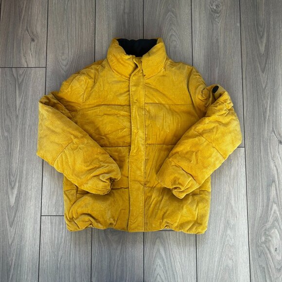 Native Youth Yellow Corduroy Puffer Jacket - Picture 1 of 2
